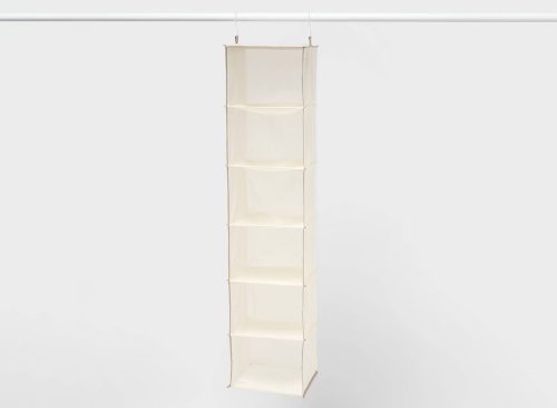 6 Shelf Hanging Closet Organizer Tan - Brightroom™
