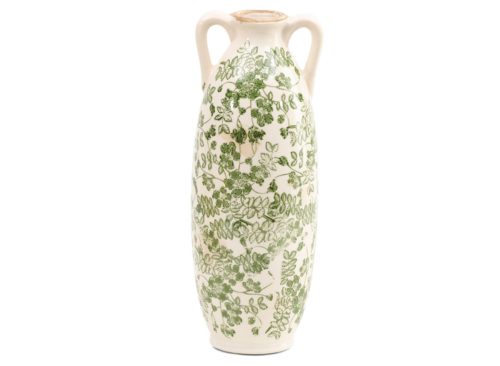 A&B HOME 5x14 Floral Ceramic Handled Flower Vase