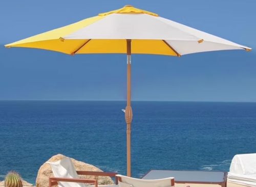 Ainfox 7 ft Beach Round Market Patio Umbrellas, UV Resistant