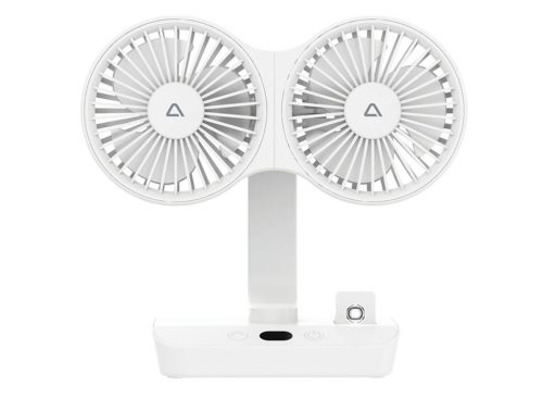 Ambiano White Adjustable Dual Headed Fan