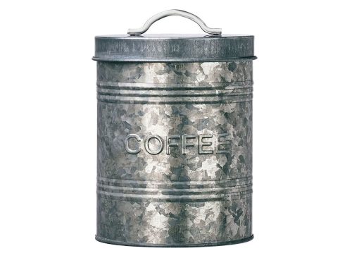 Amici Home Farmhouse Kitchen Coffee Canister, Galvanized Metal Organizer Jar with Airtight Silicone Seal - Rustic 76 Oz. Food Storage Container
