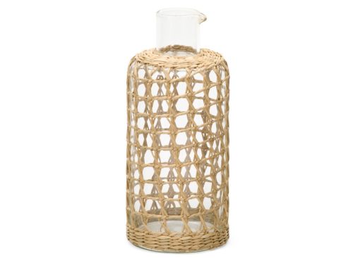 BE HOME 4x9.5 Large Carafe In Seagrass Cage