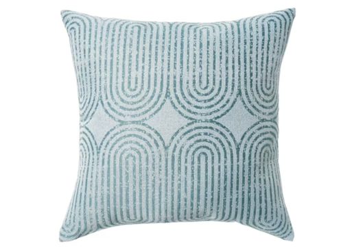 Beautiful 18" x 18" Decorative Outdoor Pillow by Drew Barrymore, Blue Pill
