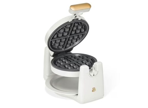 Beautiful Rotating Belgian Waffle Maker, White Icing by Drew Barrymore