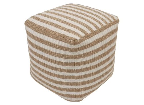 Better Homes & Gardens 16" x 16" x 16" Natural Jute Striped Pouf
