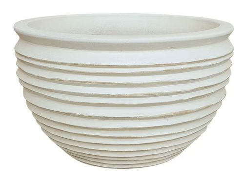 Better Homes & Gardens Medium 8in Diameter Round White Dune Ceramic Planter