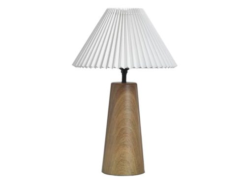 Better Homes & Gardens Wood Grain Finish Table Lamp with Pleated Shade