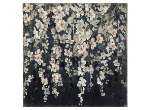 Blue & Pink Floral Vines Canvas Wall Decor