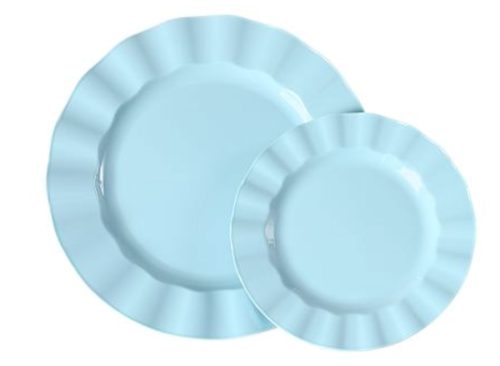 Blue Plastic Plate Set 20-Pack