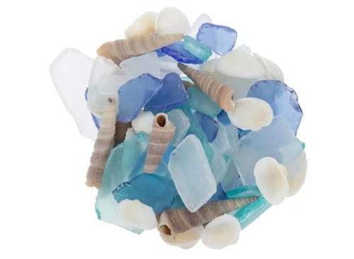 Blue Sea Glass & Shell Mix