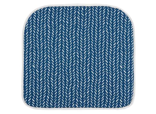 Blue and White Patterned Outdoor Seat Pad