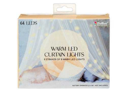 Brilliant Innovations Summer Battery Operated Warm LED Curtain Lights