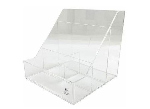 Business Source - 4-Compartment Desktop Organizer - 4 Compartments - Acrylic - Clear - 5.5 in. x 5.6 in. x 5.6 in.- 1 Each