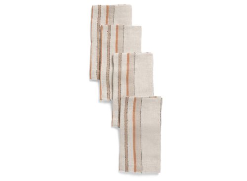 CARAVAN HOME Set Of 4 Linen Antwerp Striped Napkins