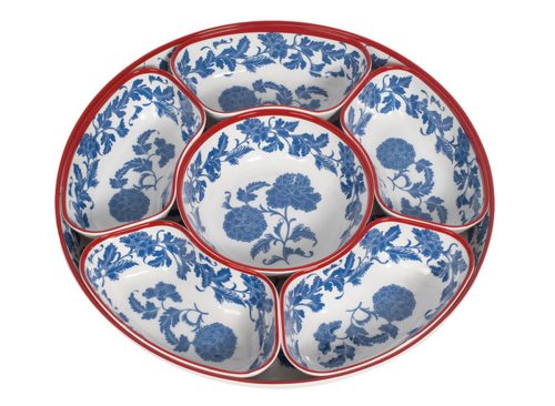 CROFTON Toile Lazy Susan Serving Platter with Lid