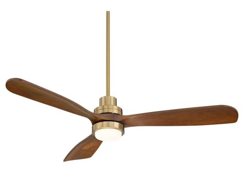 Casa Vieja 52" Delta Modern Indoor Ceiling Fan 3 Blade CCT LED Light Remote Control Soft Brass Finish Bedroom Living Room Kitchen DC Motor Decorative