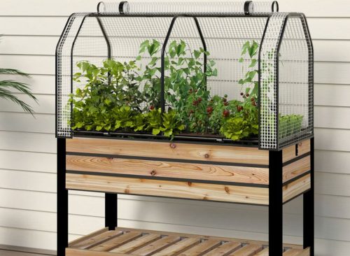 CedarCraft Self-watering Slat Planter 21" x 47" x 32" with Shelf