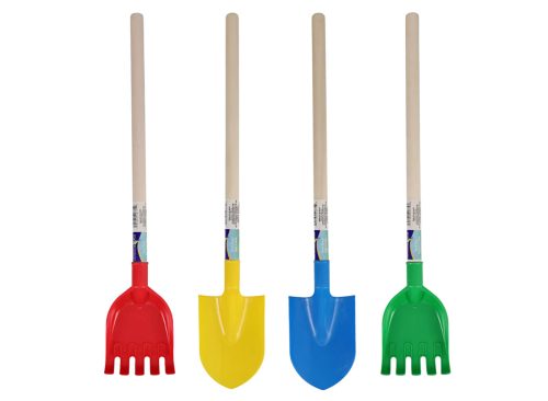 Colored Shovels with Wooden Handles, 21x4.25x1.75 in