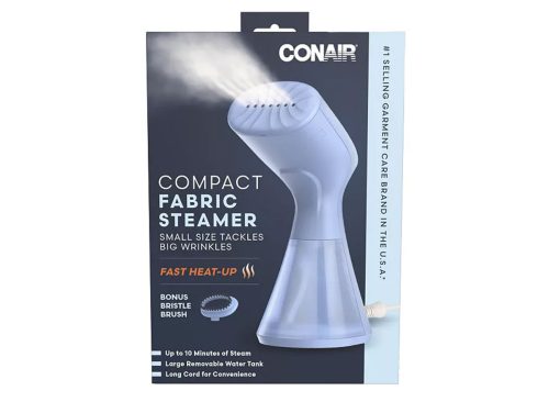 Conair Compact Fabric Steamer Fast Heat-Up With Bonus Bristle Brush