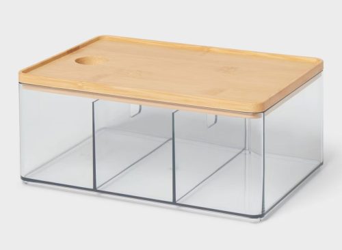 Cosmetic Storage Container with Bamboo Lid - Brightroom™