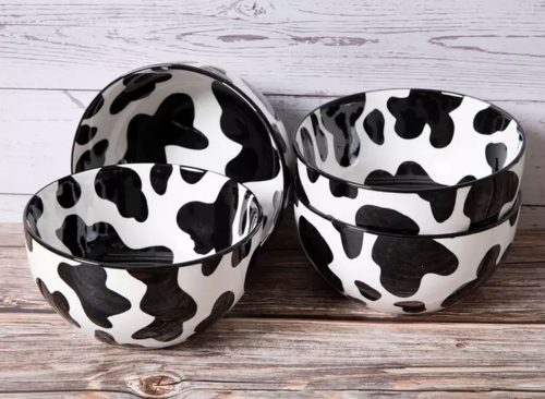Cow Print Cereal Bowls