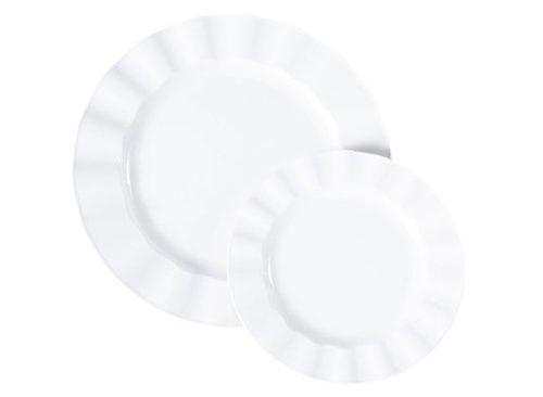 Cream Plastic Plate Set 20-Pack