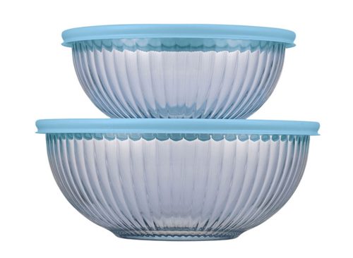 Crofton Light Blue Tinted Bowl Set with Lids