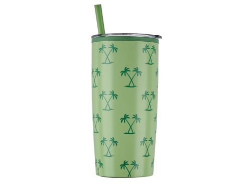 Double Wall Stainless Steel Tumbler with Straw, 20 oz, 2 Assorted Styles1 Double Wall Stainless Steel Tumbler with Straw, 20 oz, 2 Assorted Styles