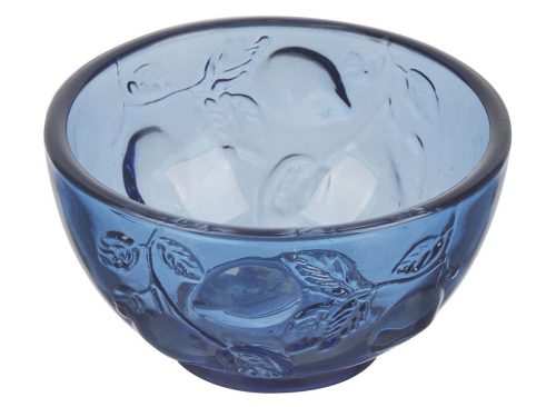 Embossed Lemon Small Glass Bowl, 2 Assorted Colors