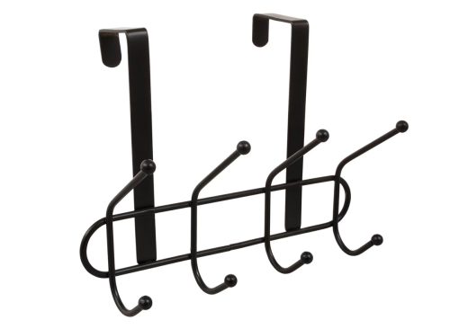 Essentials Black Over-The-Door Hooks, 8.625x6.375 in