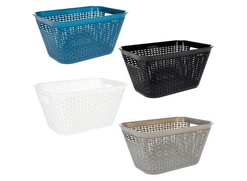 Essentials Tall Rectangular Slotted Plastic Baskets, 11x7.5x6 in