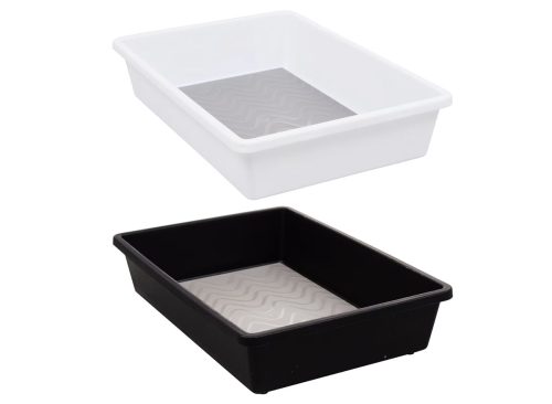 Essentials White Drawer Organizers with Grip Bottoms