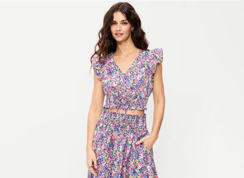 Flutter-Sleeve Poplin Top