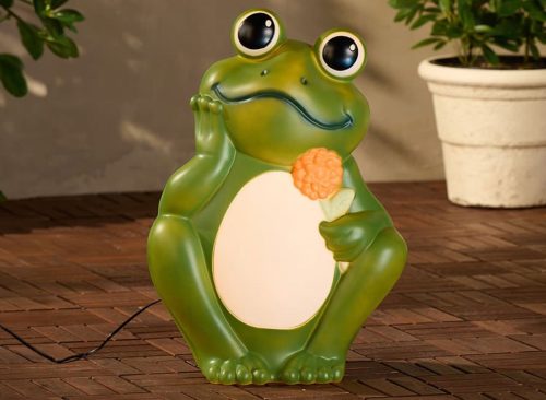 Frog with Orange Flower Blow Mold