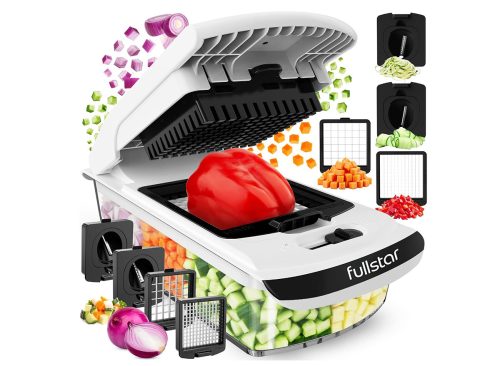Fullstar Pro Original Vegetable Chopper - Chopper and Spiralizer - Food Chopper with Container, Fruit Cutter, Onion Dicer - All-in-One Prep Tool - Kitchen Gadgets and Gifts (4 in 1, White)