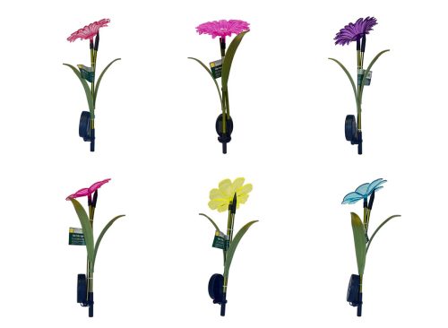 Garden Collection Flower-shaped Solar Stake Light, Assorted Colors, 1-ct