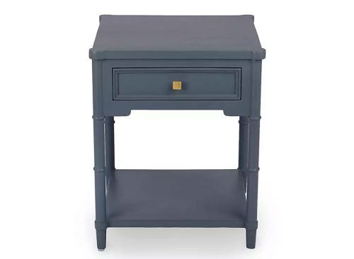 Genevieve French Blue Wood Side Table