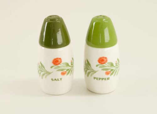 Green and White Salt and Pepper Shaker Set