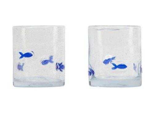 HELLO HAPPY Set Of 2 Fish Bubble Icon Glasses