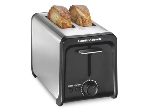 Hamilton Beach 2 Slice Toaster with Wide Slots, Bagel Function, Toast Boost, Stainless Steel