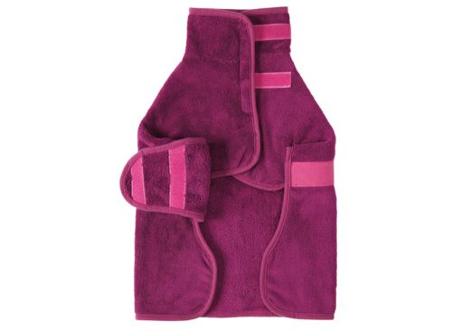  Heart to Tail Raspberry Solid Wearable Pet Towel - M