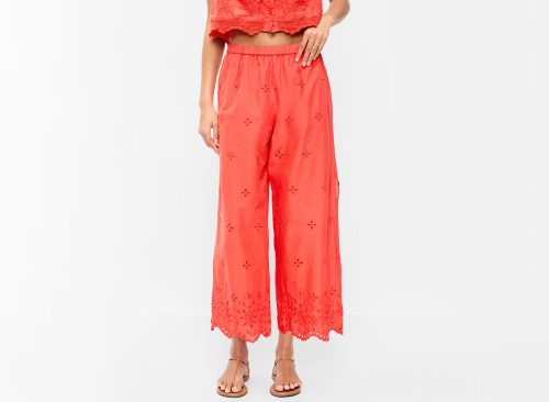 High-Waisted Cut Out Wide-Leg Pant