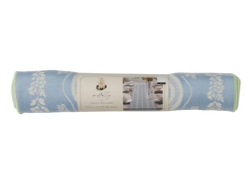 Holly Williams Blue Fabric Table Runner with Piping