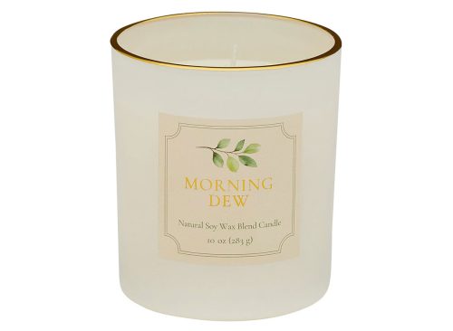 Holly Williams Morning Dew Gold and White Jar Candle, 10 oz