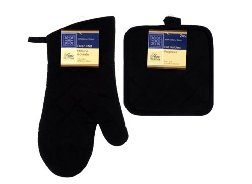 Home Collection Black Cotton Kitchen Linens 