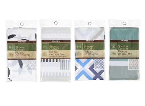 Home Collection Stylish Printed Shower Curtains, 72x70-in