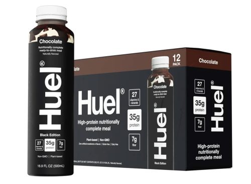 Huel Black Edition High-Protein Chocolate Meal Replacement Drink, 16.9 fl oz, 12-pack