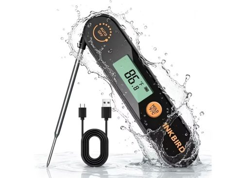 INKBIRD Meat Thermometer with Stainless Steel Probe and LCD Display, Foldable Probe Instant Read Waterproof Digital Food Thermometer , -58°F to 572°F