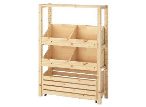 IVAR Shelving unit, with 2 box shelves/pine