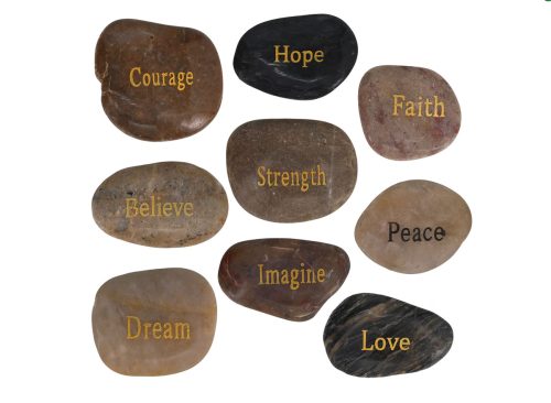 Inspirational Printed River Stones, 2.375x2.125 in